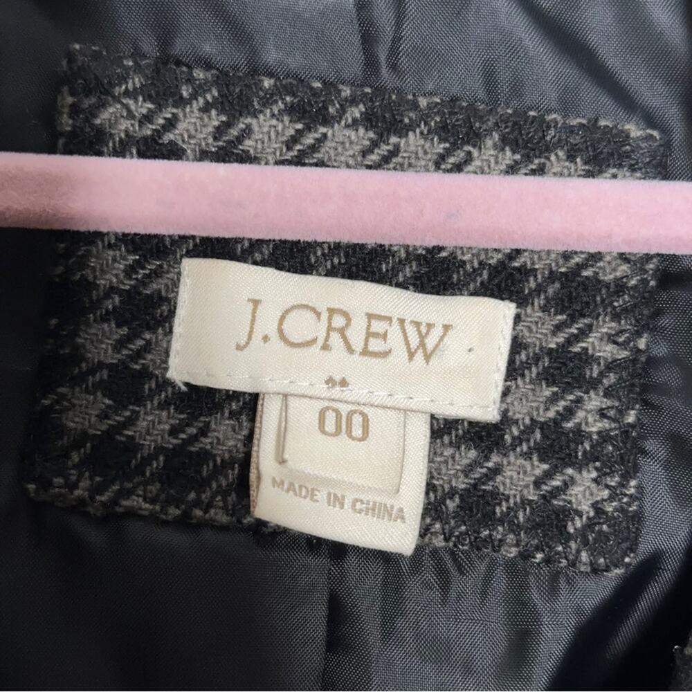 J. CREW Keating Houndstooth Boy Wool Blazer Black Gray {HH27} - Picture 4 of 5